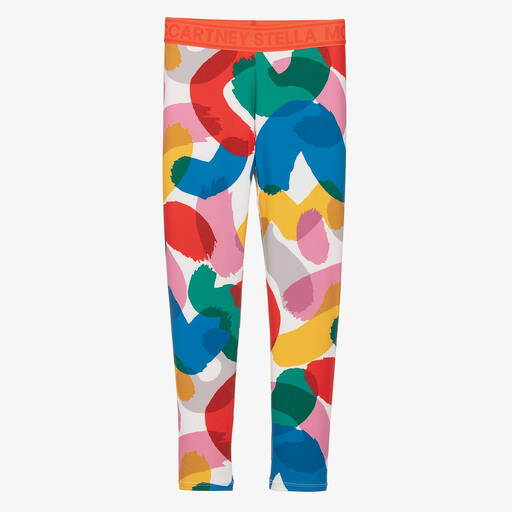 Stella McCartney Kids-Teen Girls White Scribble Print Leggings | Childrensalon Outlet