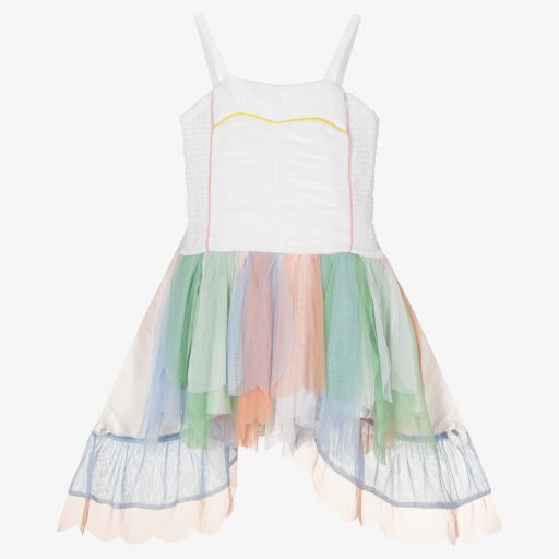 Stella McCartney Kids-Teen Girls White Tulle Dress | Childrensalon Outlet