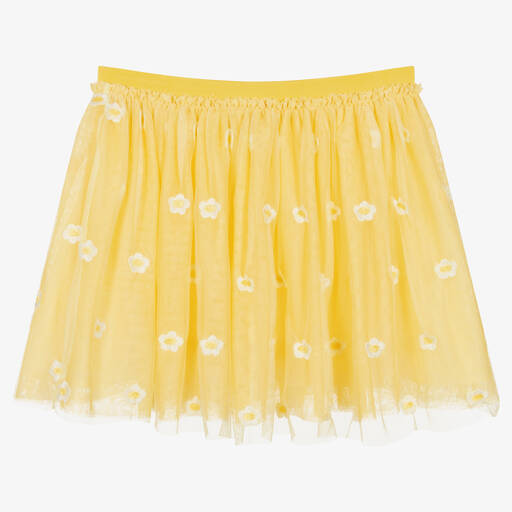 Stella McCartney Kids-Желтая юбка из тюля с ромашками | Childrensalon Outlet