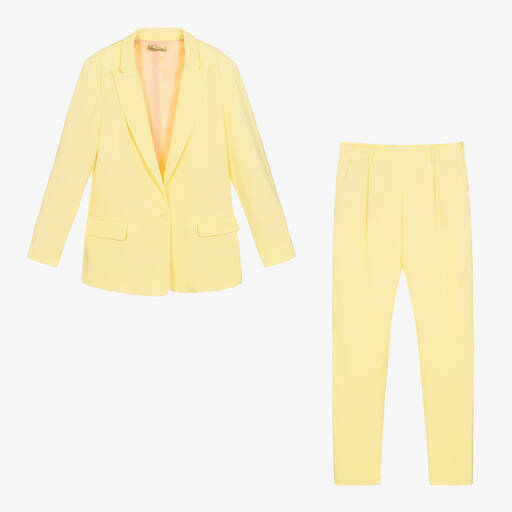 Stella McCartney Kids-Teen Girls Yellow Viscose Tailored Suit | Childrensalon Outlet