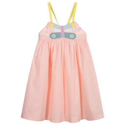 Stella McCartney Kids-فستان "الفراشة"  قطن لون زهري | Childrensalon Outlet