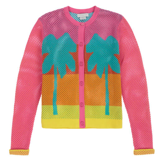 Stella McCartney Kids-Розовый кардиган с пальмами для подростков | Childrensalon Outlet