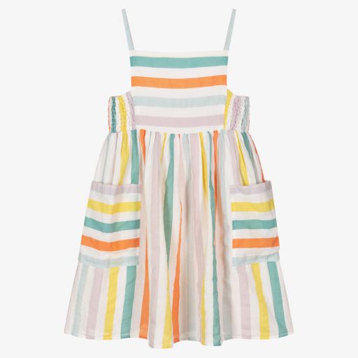 Stella McCartney Kids-Teen Stripe Linen Sun Dress | Childrensalon Outlet