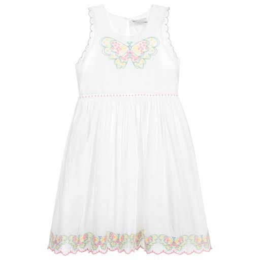 Stella McCartney Kids-Teen White Butterflies Dress | Childrensalon Outlet