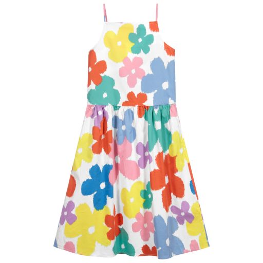 Stella McCartney Kids-Weißes Sommerkleid mit Blumenmuster | Childrensalon Outlet