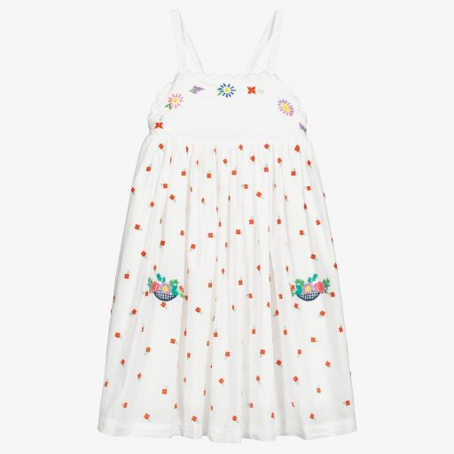 Stella McCartney Kids-Teen White Flower Sun Dress | Childrensalon Outlet