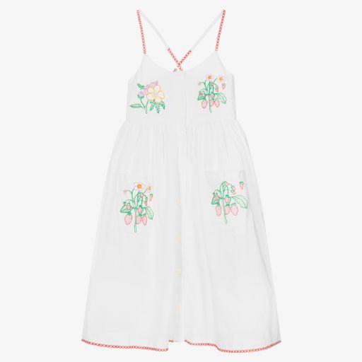 Stella McCartney Kids-Белое льняное платье для подростков | Childrensalon Outlet