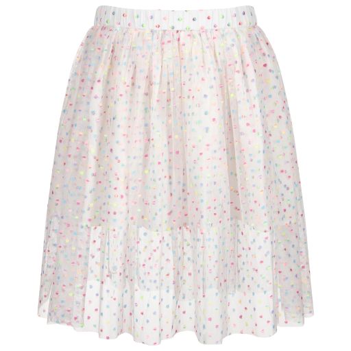 Stella McCartney Kids-تنورة تول منقط  لون أبيض | Childrensalon Outlet