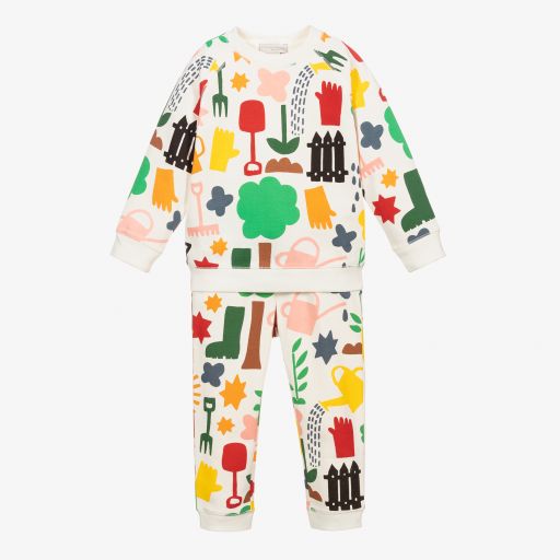 Stella McCartney Kids-تراكسوت قطن عضوي لون أبيض للبنات | Childrensalon Outlet