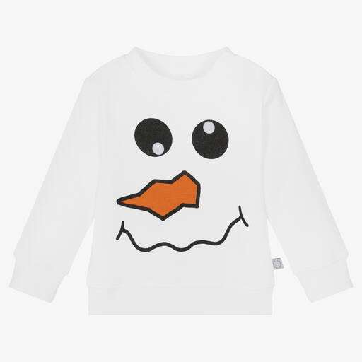 Stella McCartney Kids-Schneemann-Baumwoll-Sweatshirt weiß | Childrensalon Outlet