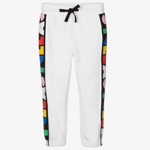 Stella McCartney Kids-Белые джоггеры из органического хлопка | Childrensalon Outlet