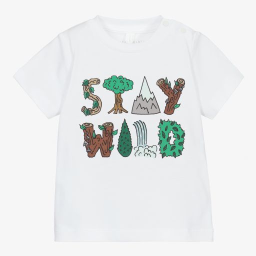 Stella McCartney Kids-Weißes T-Shirt aus Biobaumwolle | Childrensalon Outlet