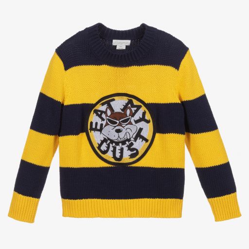 Stella McCartney Kids-Yellow & Blue Dog Sweater | Childrensalon Outlet