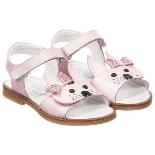 Step2wo-Girls Leather 'Rabbit' Sandals | Childrensalon Outlet