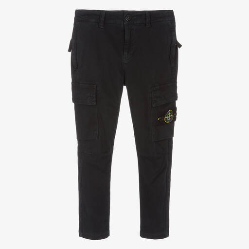 Stone Island Junior-Boys Blue Logo Cargo Trousers | Childrensalon Outlet