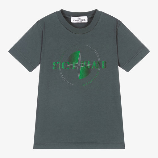 Stone Island Junior-Boys Green Cotton Logo T-Shirt | Childrensalon Outlet