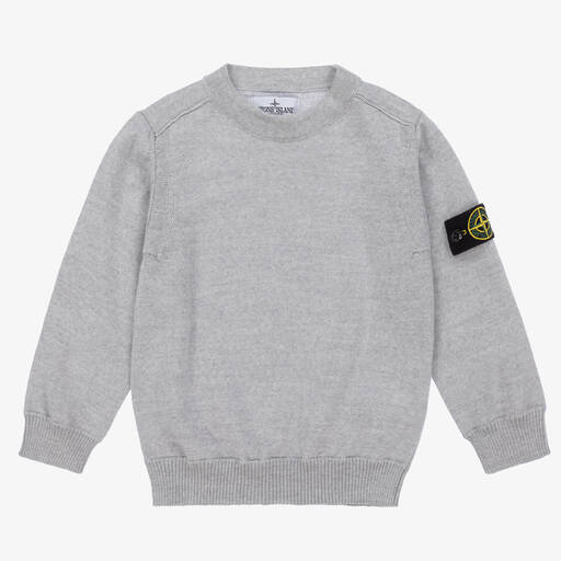 Stone Island Junior-Boys Grey Wool Sweater | Childrensalon Outlet