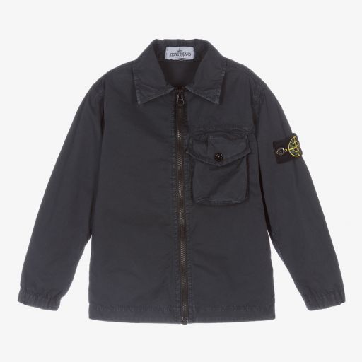 Stone Island Junior-Boys Navy Blue Over Shirt | Childrensalon Outlet