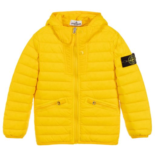 Stone Island Junior-Boys Yellow Down Jacket | Childrensalon Outlet