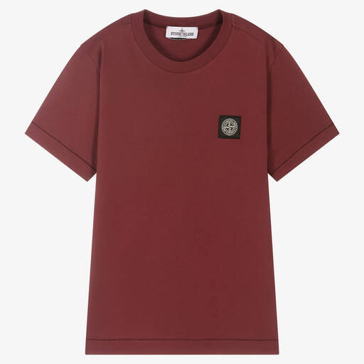 Stone Island Junior-Dunkelrotes Teen T-Shirt (J) | Childrensalon Outlet