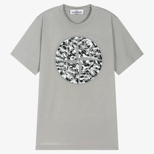 Stone Island Junior-T-shirt gris Ado | Childrensalon Outlet