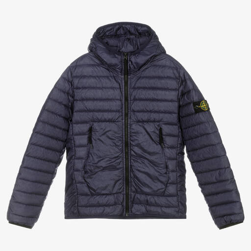 Stone Island Junior-Navyblaue Teen Steppjacke (J) | Childrensalon Outlet