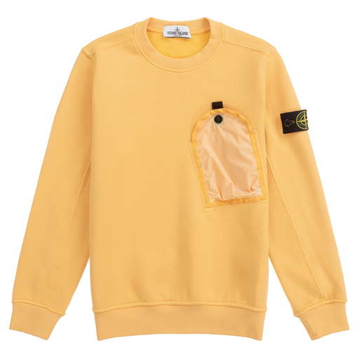 Stone Island Junior-Teen Yellow Logo Sweatshirt | Childrensalon Outlet