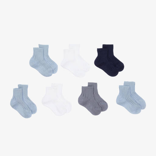 Story Loris-Boys Blue and White Sock Set | Childrensalon Outlet