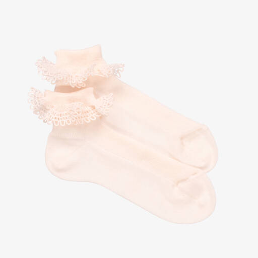 Story Loris-Girls Light Pink Lace Socks | Childrensalon Outlet