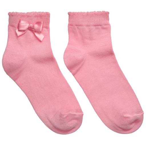 Story Loris-Girls Pink Socks with Bow | Childrensalon Outlet