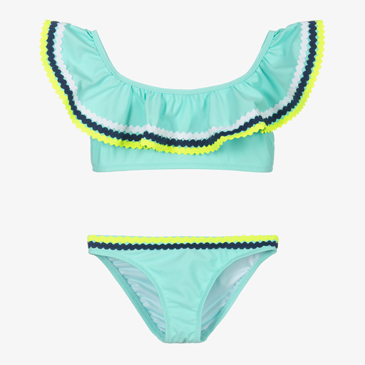 Sunuva-Aqua Green Ruffle Bikini | Childrensalon Outlet