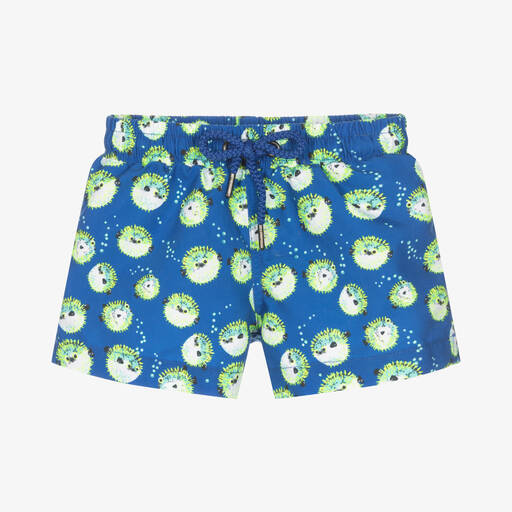 Sunuva-Baby Boys Blue Puffer Fish Swim Shorts | Childrensalon Outlet