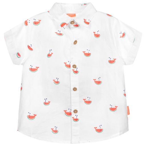 Sunuva-Baby Boys White Cotton Shirt | Childrensalon Outlet