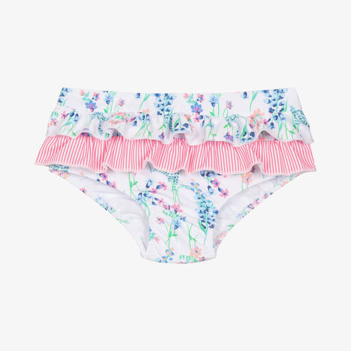 Sunuva-Baby Girls White Floral Bikini Bottoms (UPF50+) | Childrensalon Outlet
