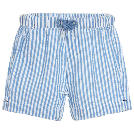 Sunuva-Blue Striped Cotton Shorts | Childrensalon Outlet