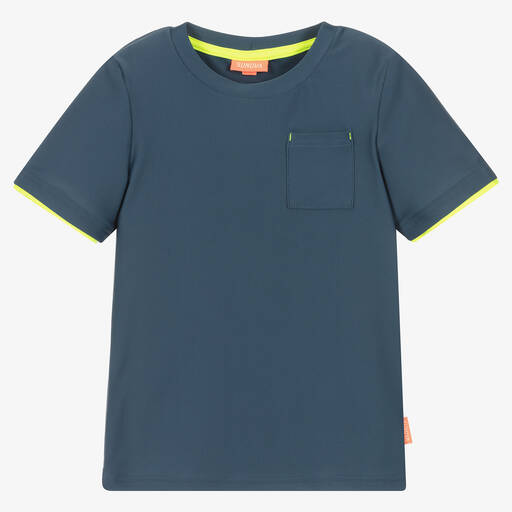 Sunuva-Boys Blue & Yellow Swim Top (UPF 50+) | Childrensalon Outlet