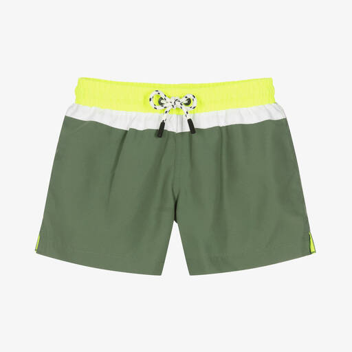 Sunuva-Boys Green Colour Block Swim Shorts | Childrensalon Outlet