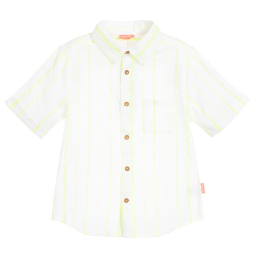 Sunuva-Boys Neon Yellow Striped Shirt | Childrensalon Outlet