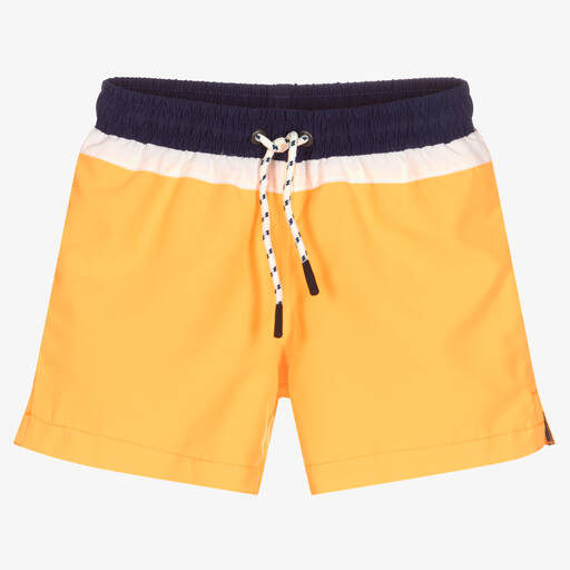 Sunuva-Boys Orange Colour Block Swim Shorts | Childrensalon Outlet