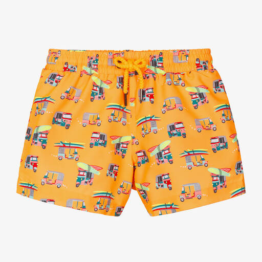 Sunuva-Boys Orange Surf Board Swim Shorts | Childrensalon Outlet
