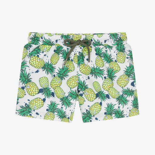 Sunuva-Boys White Pineapple Swim Shorts | Childrensalon Outlet