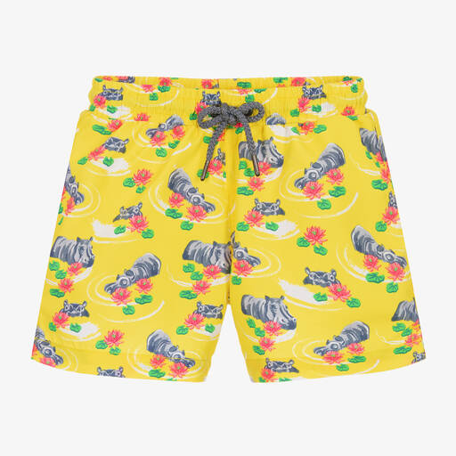 Sunuva-Boys Yellow Hippo Swim Shorts | Childrensalon Outlet