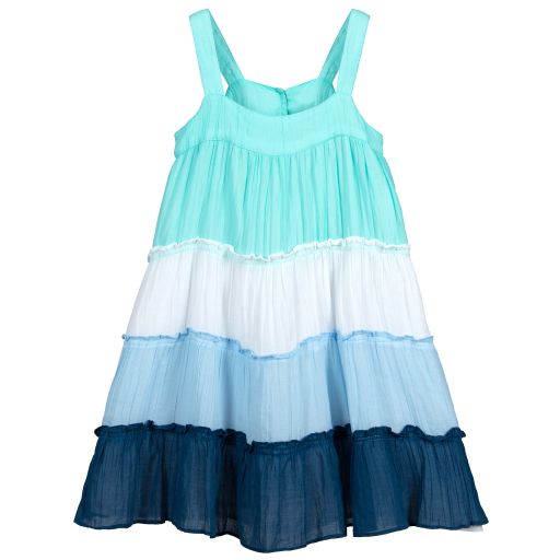 Sunuva-Girls Blue Cheesecloth Dress | Childrensalon Outlet