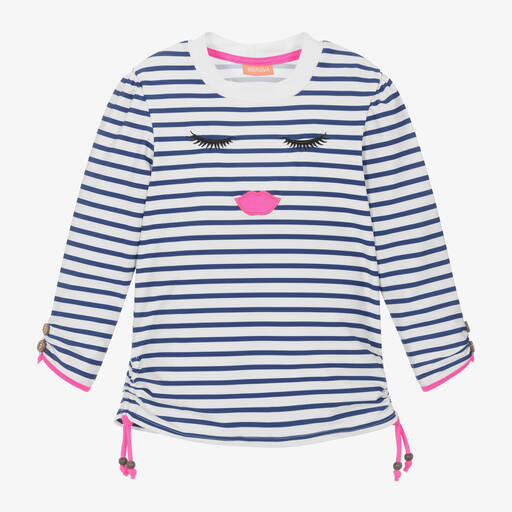 Sunuva-Girls Blue Stripe Swim Top | Childrensalon Outlet
