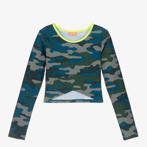 Sunuva-Girls Green Camouflage Top | Childrensalon Outlet
