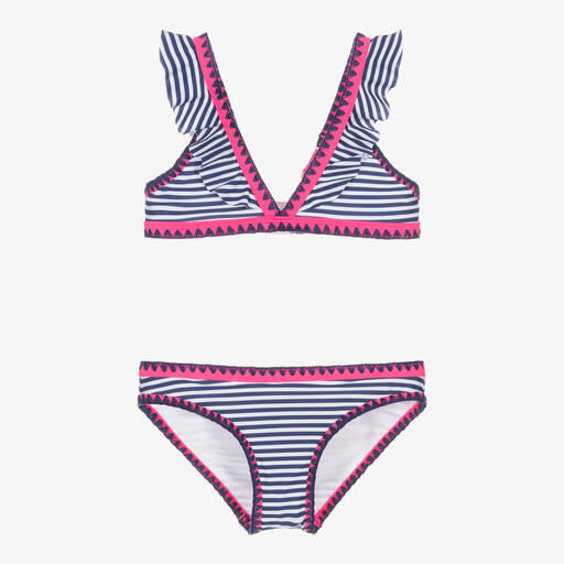 Sunuva-Girls Pink & Blue Striped Bikini | Childrensalon Outlet