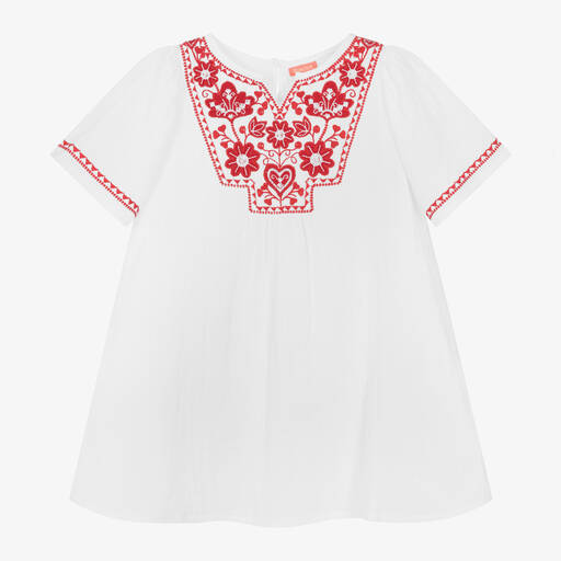 Sunuva-Girls White Embroidered Cotton Dress | Childrensalon Outlet