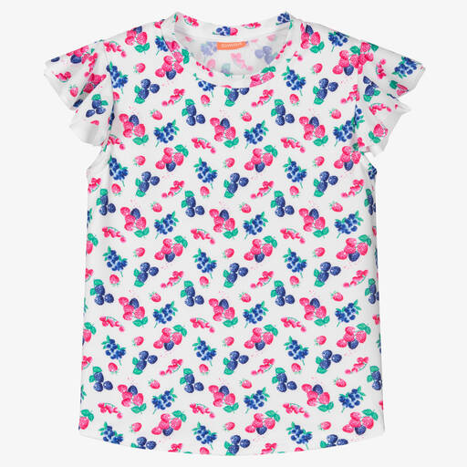 Sunuva-Teen Girls White Berries Swim Top | Childrensalon Outlet