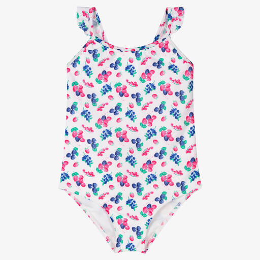 Sunuva-Teen Girls White & Pink Berries Swimsuit | Childrensalon Outlet