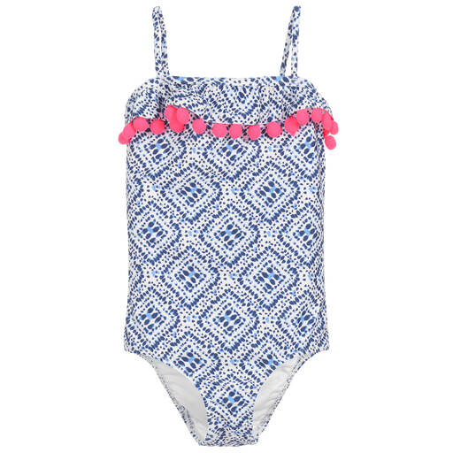 Sunuva-White & Blue Swimsuit (UPF50+) | Childrensalon Outlet